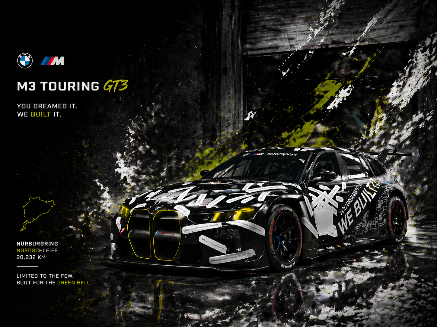 深色 BMW M3 Touring 24H 横版海报