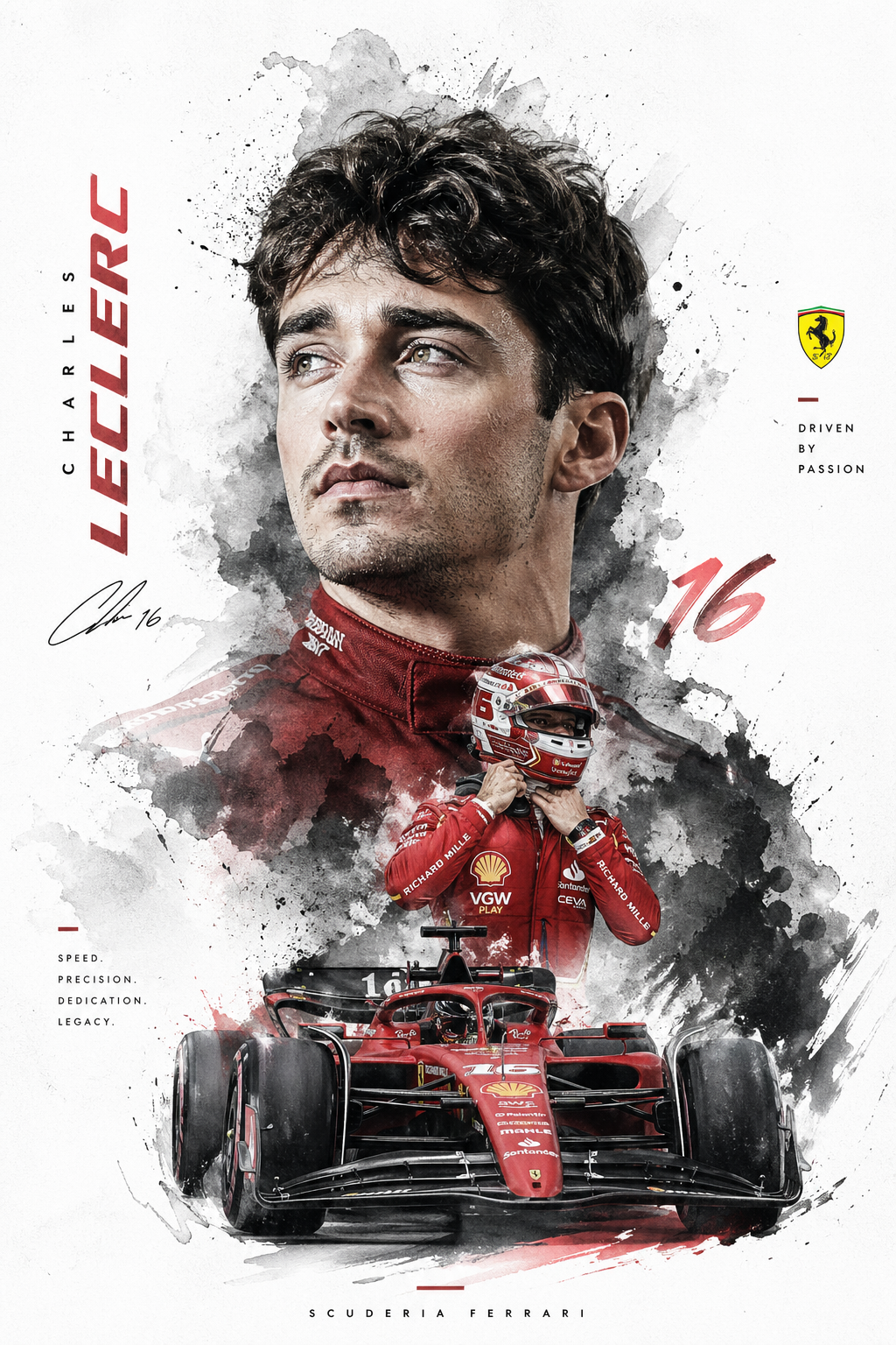 gpt-image-2 生成的 Charles Leclerc Ferrari 主题海报
