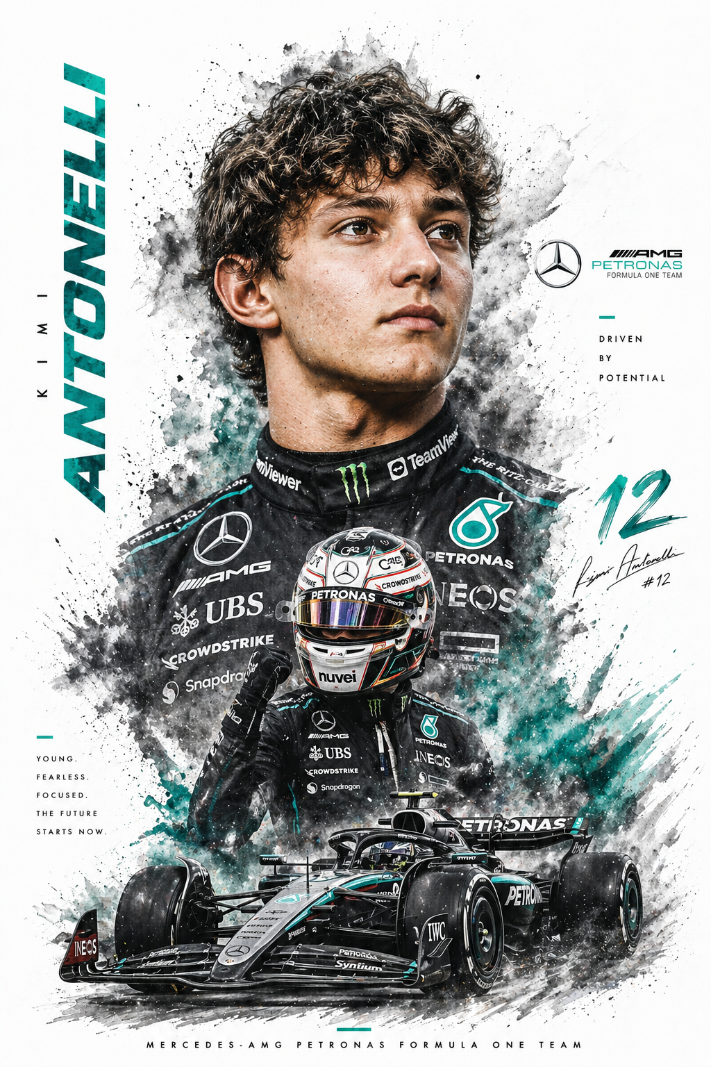 gpt-image-2 生成的 Kimi Antonelli Mercedes-AMG Petronas 主题海报